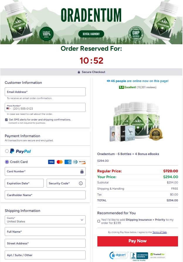 Get Oradentum From The Official Website Secure Order Page
